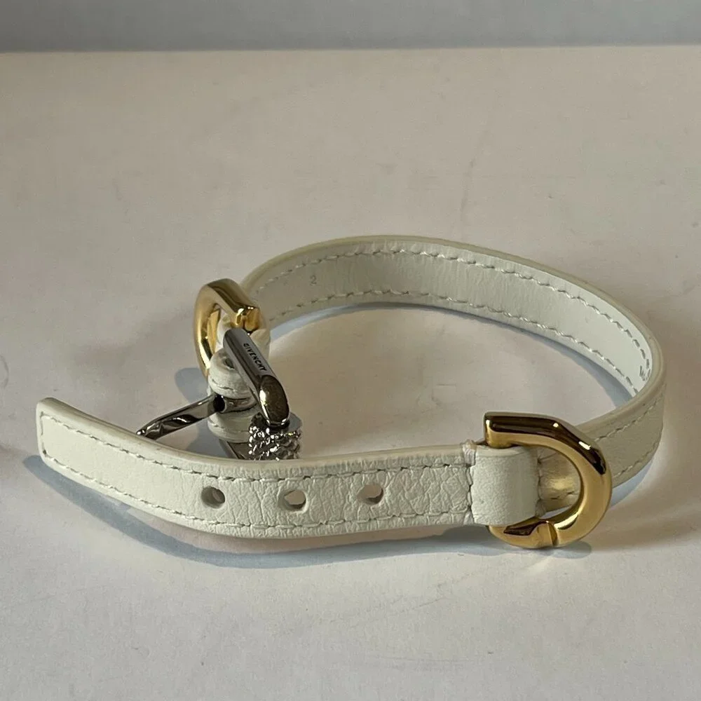 Givenchy White Leather Voyou Bracelet - NWOT